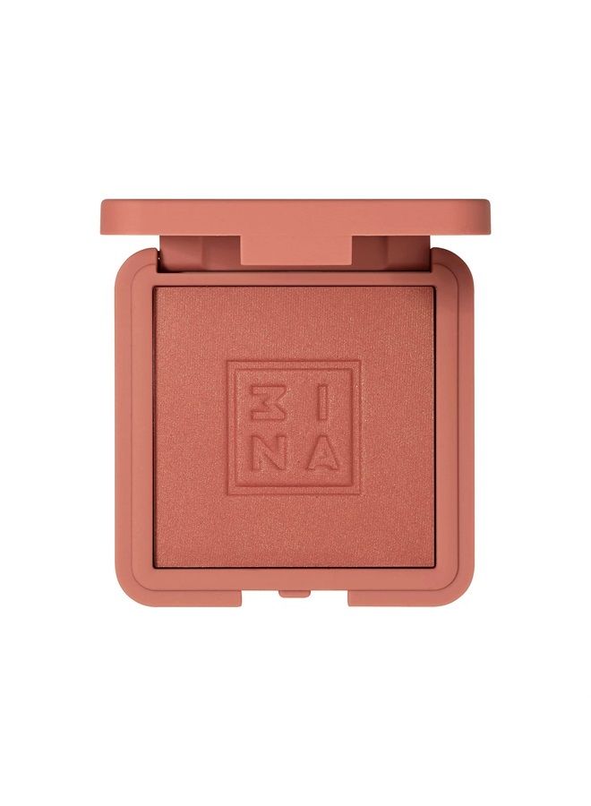 3INA The Blush 504 - Natural, Light Mineral Powder Blush For Sensitive Skin - Blendable, Buildable Rouge - Pigmented, Dewy Glow - Vegan, Cruelty Free, Eco Friendly Makeup - Brown Gold Color - 0.26 Oz