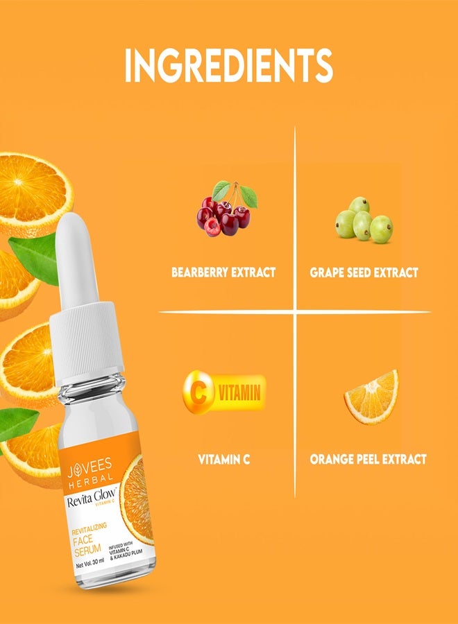 Jovees Herbal Revita Glow Vitamin C Face Serum 30ml | With Kakadu Plum | Reduces Dark Spots, Brightens & Evens Skin Tone | Lightweight, Oil-Free - image 6