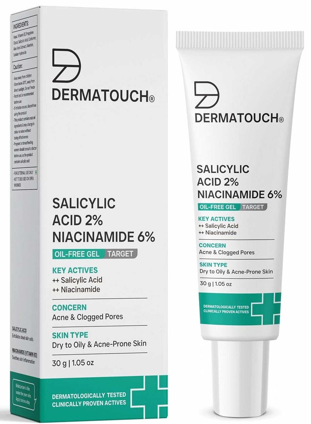 Salicylic Acid 2% Niacinamide 6% Anti Acne Oil Free Gel For Active Acne Oil Balancing Pore Tightening 30gm