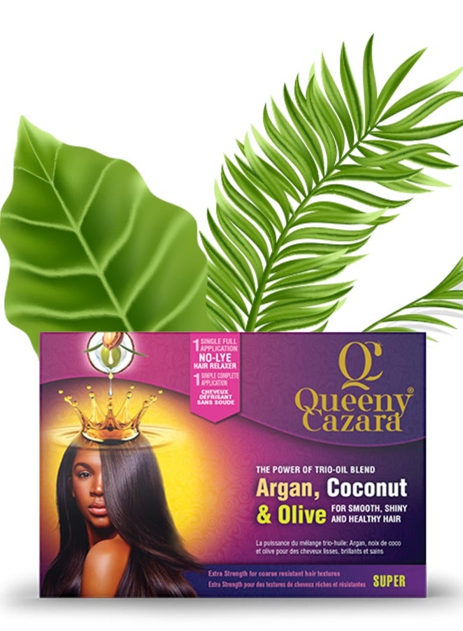 Queeny Cazara - The Power of Trio-Oil Blend Argan, Coconut and Oilve For Smooth , Shiny and Healty Hair - Super