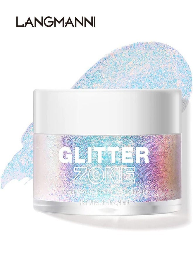 Holographic Body Glitter Gel - Cosmetic-Grade, Color Changing Glitter for Face, Body, and Hair, Safe and Easy to Use, Perfect for Festivals Parties, Vegan & Cruelty Free (Golden Mirage)