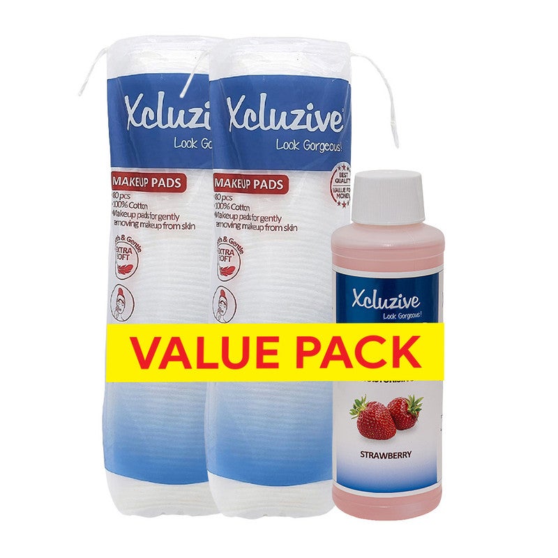 Cotton Pads 80S X 2Pcs + Nail Polish Remover 120Ml Value Pack