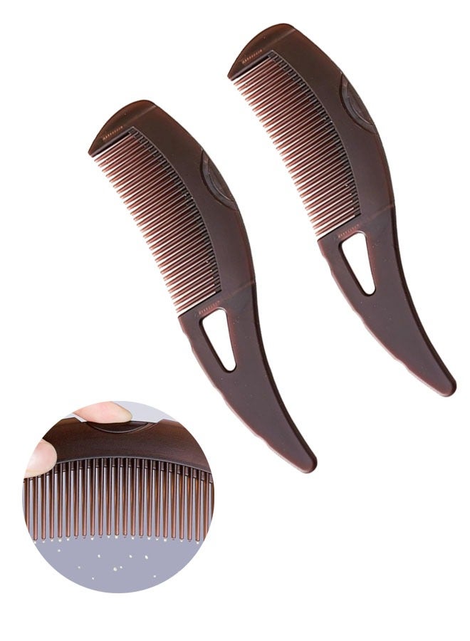 2 PACK Dandruff Comb, Hollow Tooth Hairbrush for Scalp Massage Refreshing and Dandruff Dirt Removal, Reduce Scalp Itching Oil, Scalp Care Comb with Skin Scraping Handle for Women Men