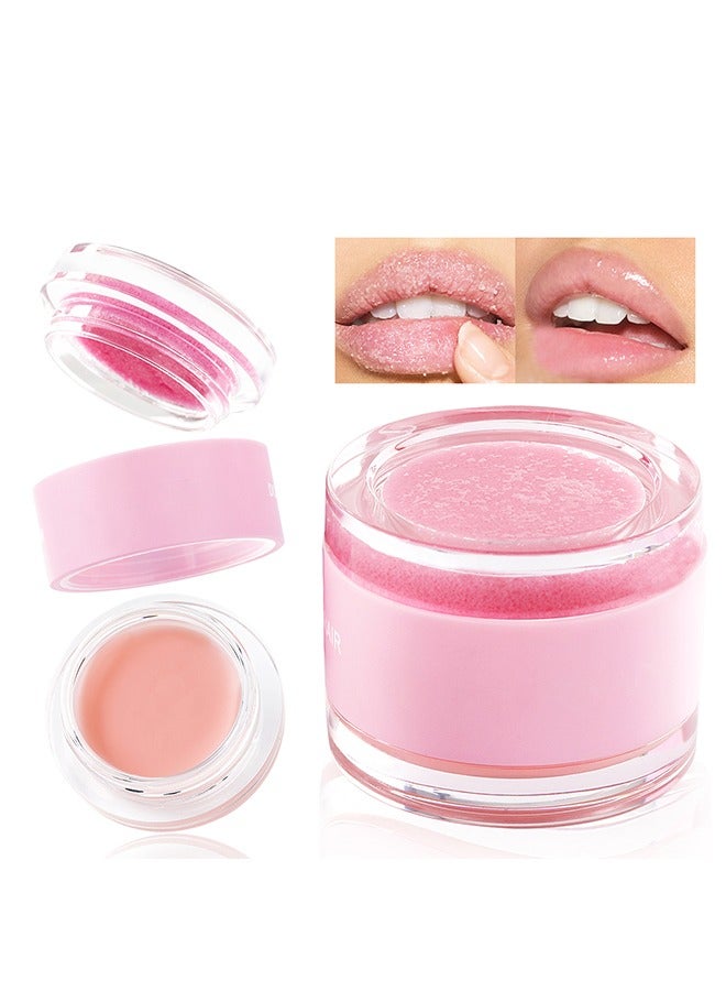 Sugar Scrub & Lip Repair， 2 in 1 Lips Therapy Balm Care and Treatment Moisturizer for Dry Exfoliator Dark Brighten, Bees，vita，b and C Nature Overnight Renewal Advanced Healing Cracked Ointment