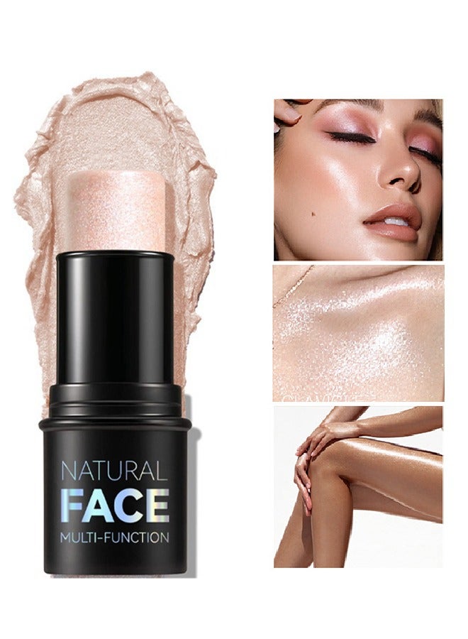 Multi-Function Beauty Stick，Natural Face Multi-Function Beauty Stick, Long Lasting Waterproof Highlighter Stick, Lightweight Smooth Bronzer Stick, Non Stick Blush Stick Makeup for All Skin #02