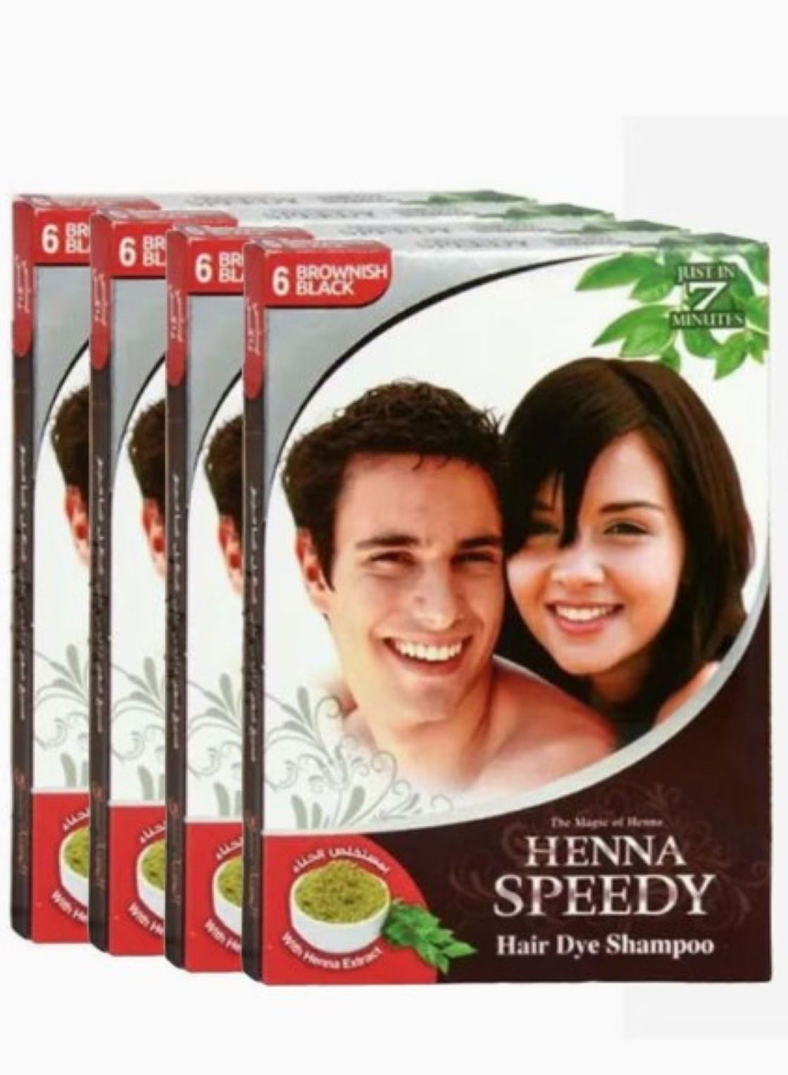 Pack Of 4 Hair Dye Shampoo Brownish Black 4 X 30ml
