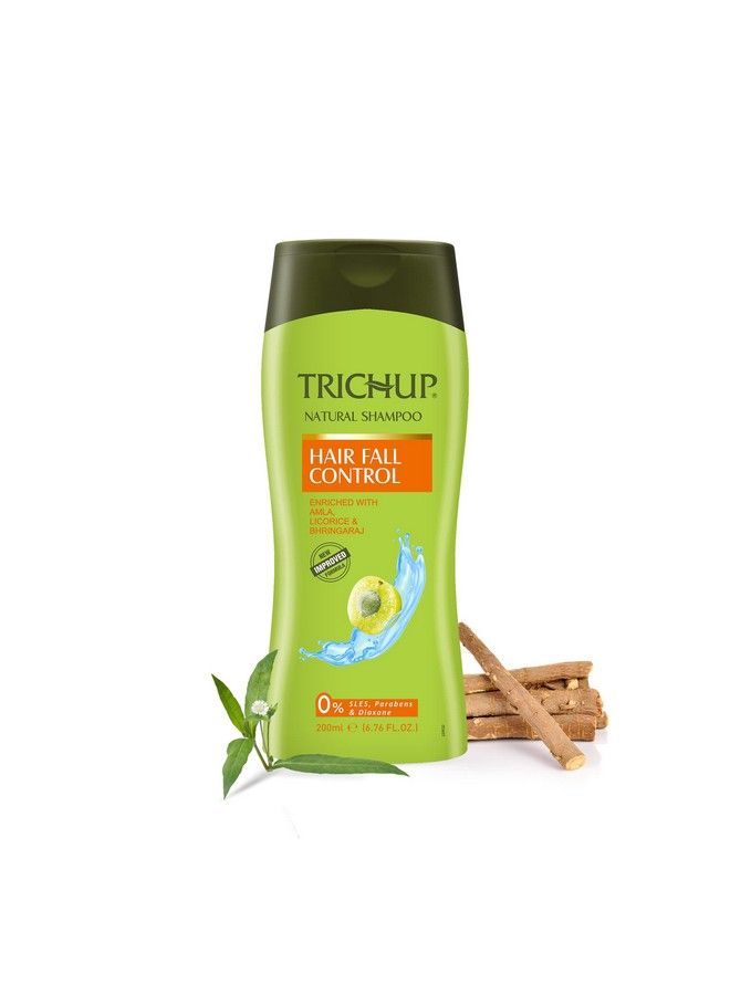 Trichup Hair Fall Control Herbal Shampoo - Enriched Amla, Licorice & Bhringaraj - Help to Reduce Hair Fall & Thinning Hair (200ml)
