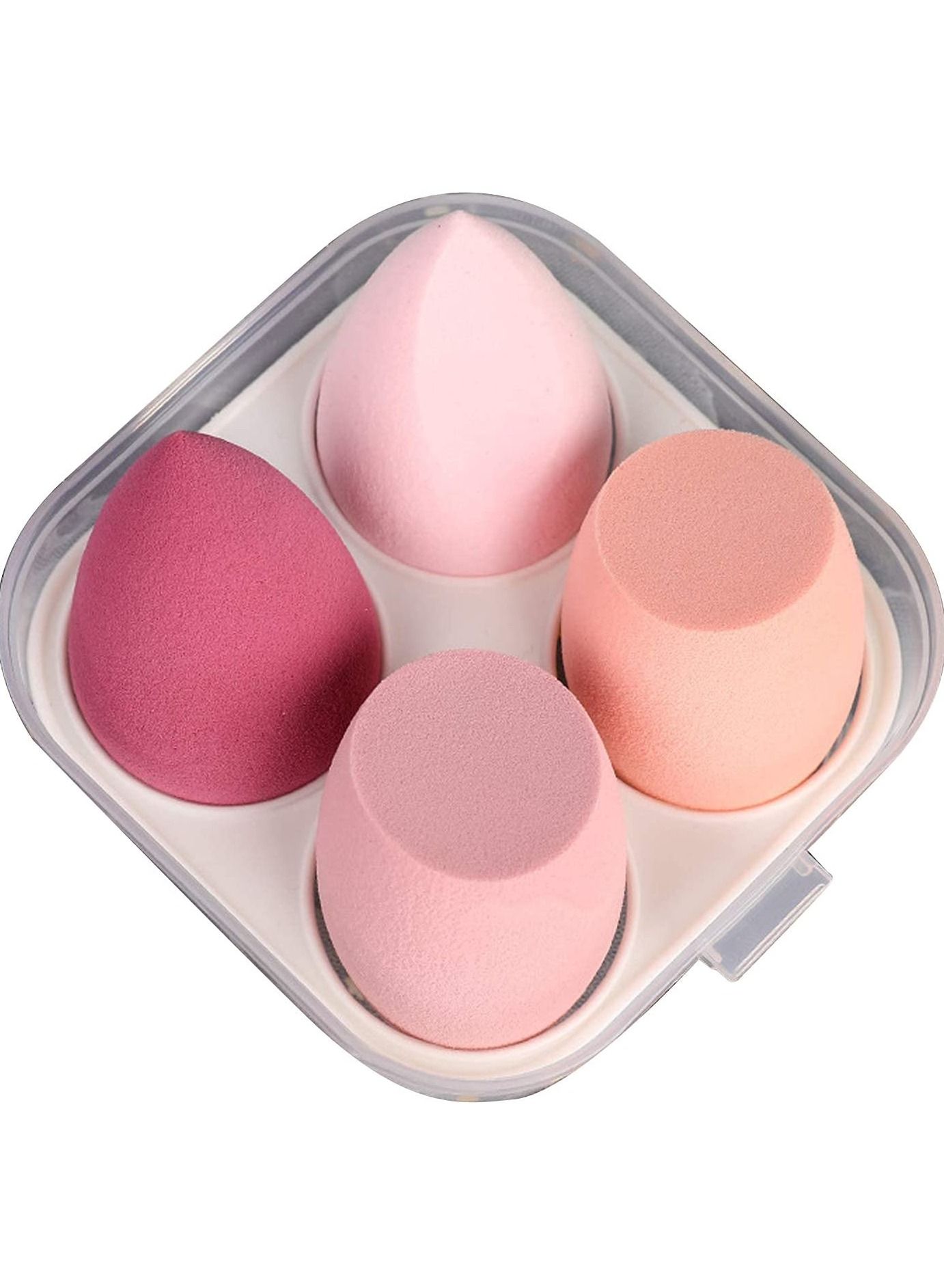 4-Piece Makeup Sponge Blender for Liquid and Cream Beauty Pink