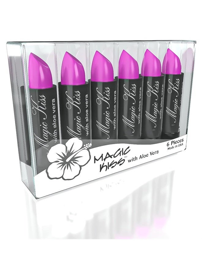 Pack of 6 Magic Kiss Color Changing Matte Lipstick set, Waterproof Long Lasting Nutritious Lips Moisturizer Magic Temperature Color Change Lip Balm with Aloe Vera PH Lipstick Beauty Cosmetics Makeup M