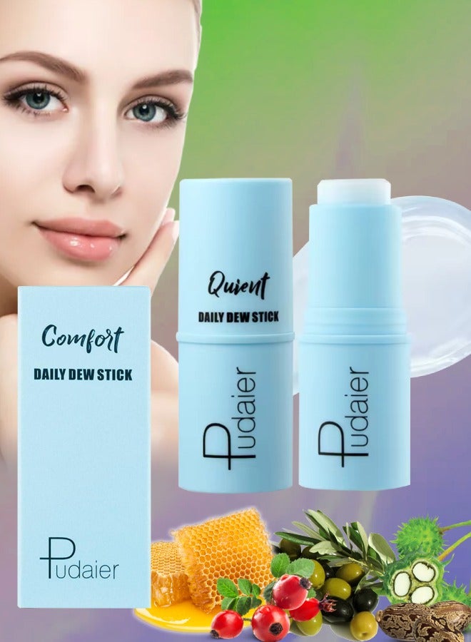 Daily Dew Moisturizing Stick Deep Hydrating Creamy Texture Non Sticky Moisturize Daily Cream Stick Multi Use Balm Stick Hydrating Primer Brightens and Glow Skin Makeup Stick Blue