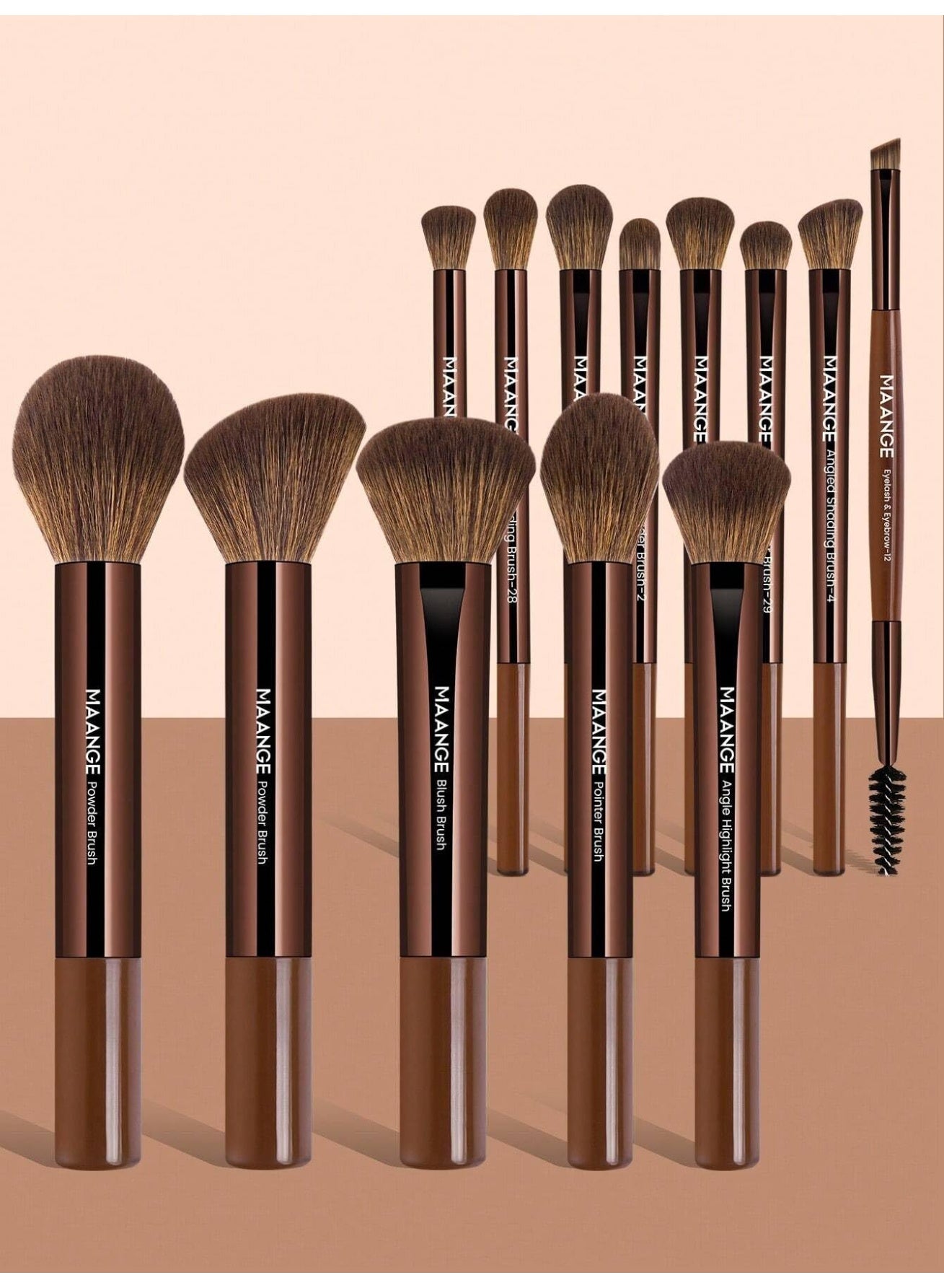 MAANGE Professional Makeup Brush Set, Soft Long Tube Design 13 Pcs