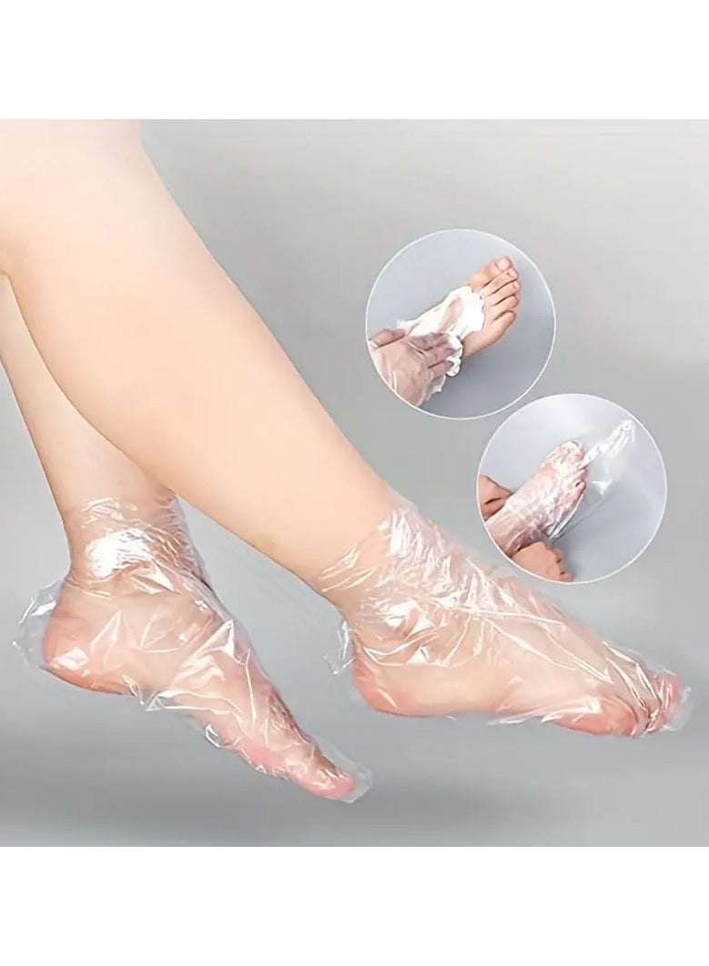 100 Pcs Disposable Foot Mask Cover Transparent Foot Mask Waterproof Foot Mask Cover