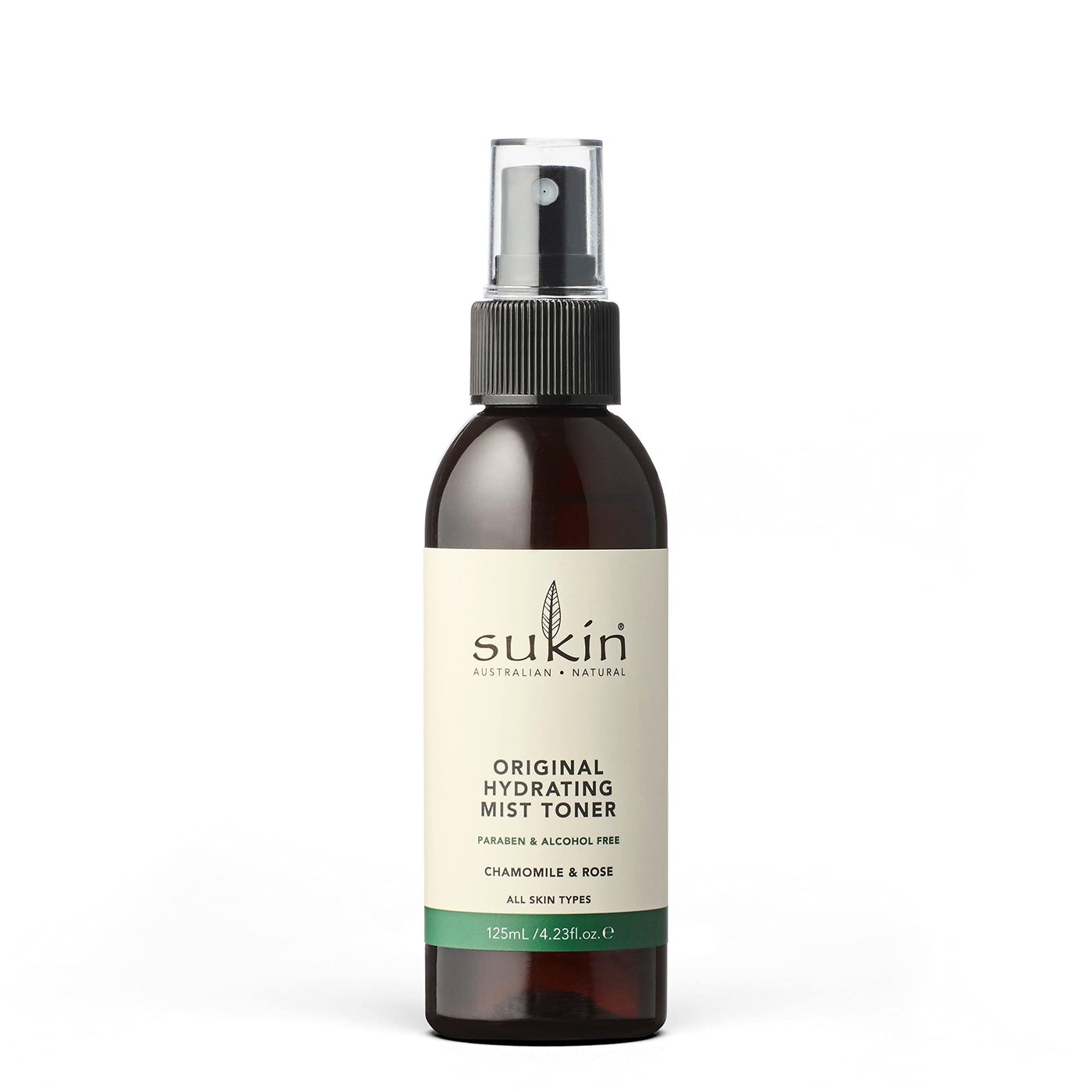 Sukin Organics Hydrating Mist Toner, Rosewater Facial Mist Spray, Refreshing Skin Care Routine For Face & Neck, Suitable for All Skin Types, 4.23 Fl Oz