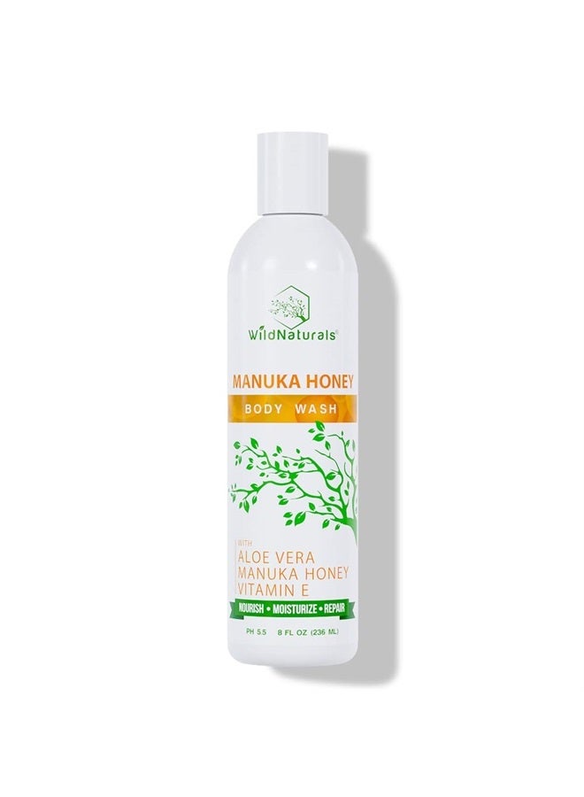 Moisturizing Body Wash for Dry Skin With Vitamin E - Unscented Body Wash with Manuka Honey Plus Aloe Vera As First Ingredient, Shower Gel Body Wash for Women and Men, For All Skin Types To Get Relief