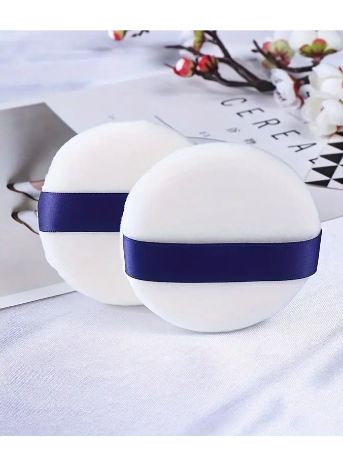 2 PCS Blue Ribbon Loose Powder Puff