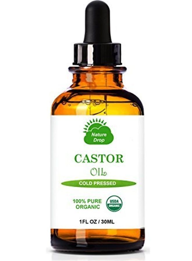 's Organic Castor Oil,1 oz - 100% USDA Certified Pure Cold Pressed Hexane free - Best oil Growth For Eyelashes, Hair, Eyebrows, Face and Skin, Triple Filtered, Great for Acne