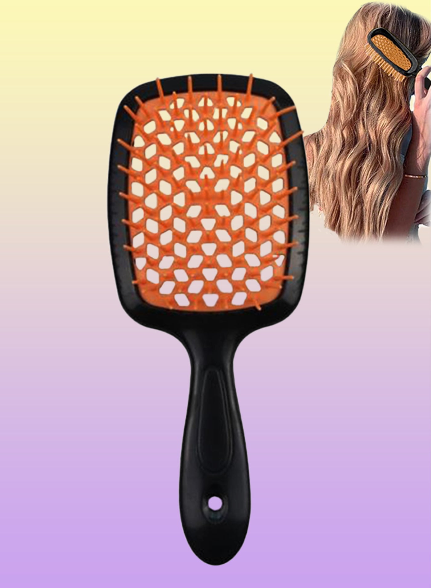 Detangler Brush Gentle and Effective Detangling on Wet or Dry Fragile Hair Types Ultra light Detangling Brush Ventilated and Antistatic Hairbrush Curl Comb Orange