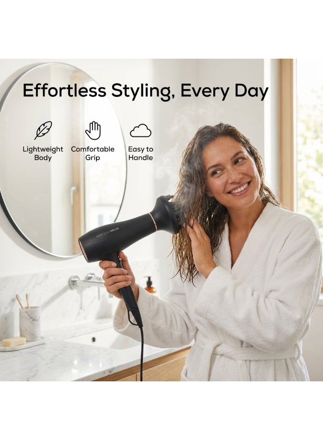 HC 50 Hair Dryer, 2200W Professional Hair Dryer, Ionic Technology for Smooth And Shiny Hair, 3 Heat And 2 Speed Settings, Cool Shot Function, Lightweight And Ergonomic Design - image 7