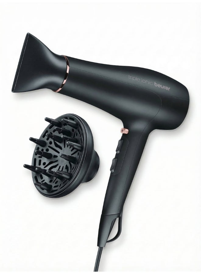 HC 50 Hair Dryer, 2200W Professional Hair Dryer, Ionic Technology for Smooth And Shiny Hair, 3 Heat And 2 Speed Settings, Cool Shot Function, Lightweight And Ergonomic Design
