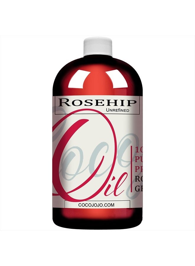 Rosehip Oil Bulk 32 oz - 100% Pure Natural Unrefined Cold Pressed Seed Carrier Oil Extra Virgin Vegan Non-GMO For Face Hair Skin Body Nails Cuticles Locs Mature Sensitive Skin - Packaging May Vary