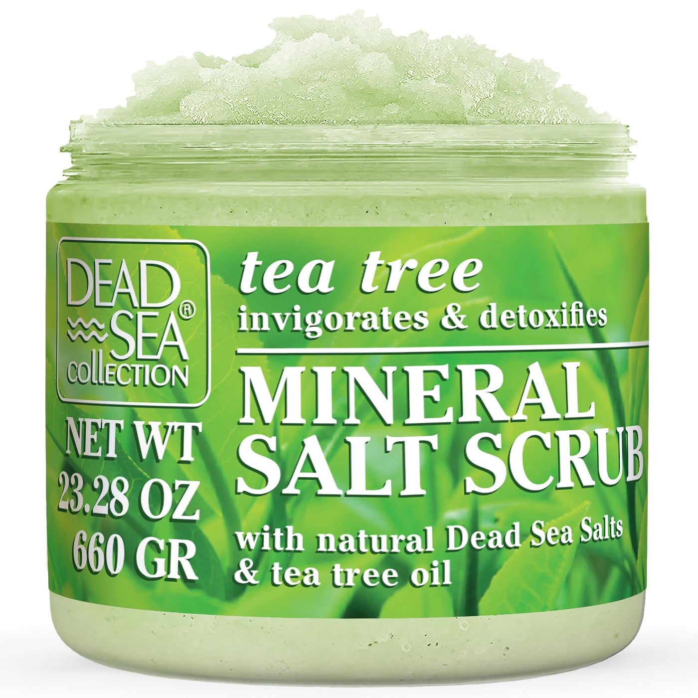 Dead Sea Collection Tea Tree Salt Scrub â€“ Exfoliating Body Scrub for Women â€“ Moisturizing and Nourishing Skin â€“ with Pure Oils and Dead Sea Minerals (23.28 Oz)