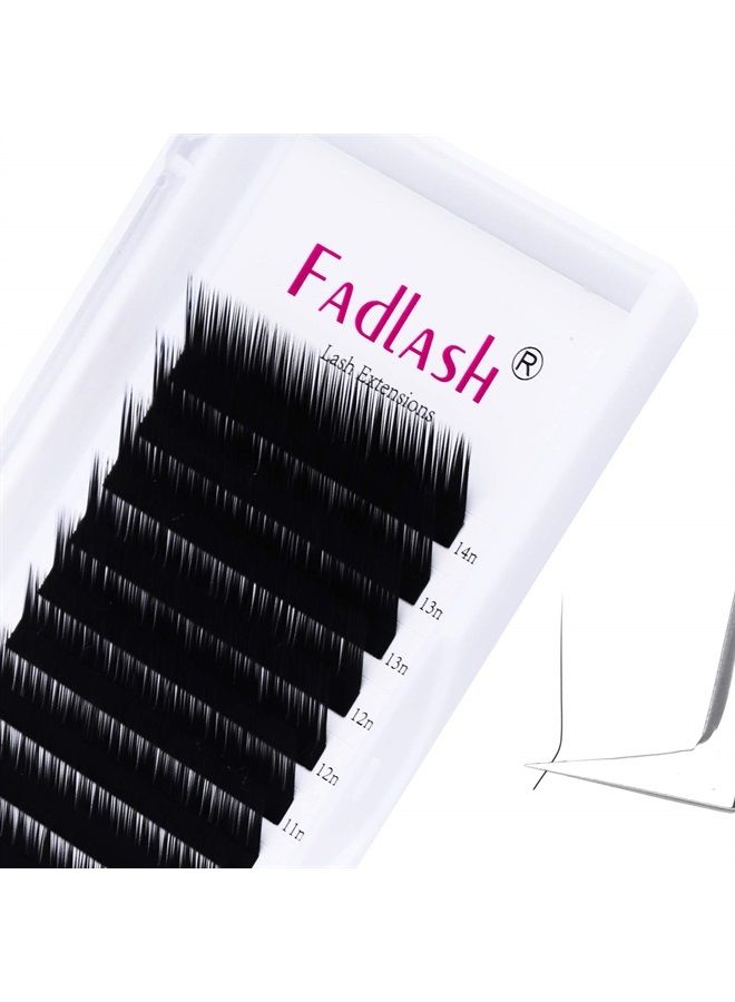 Eyelash Extensions L Curl 0.10 Mix Tray 8-14mm Classic Lash Extensions Individual Lashes Silk Eyelash Extension Supplies (0.10-L, 8-14mm Mixed)