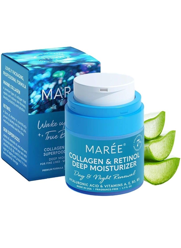 Face Moisturizer Retinol Cream for Face - Wrinkle Cream for Women - Anti Aging Face Cream - Facial Moisturizer with Collagen - Crema Hidratante Para la Cara for Skin Tightening