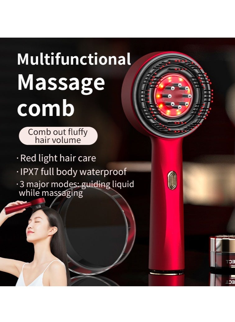 Scalp Massage Brush with Built-In Oil Applicator – Cordless Electric Hair Massager Comb for Hair Growth, Stress Relief, and Deep Head Relaxation – Portable Rechargeable Scalp Stimulator with Soft Silicone Bristles – Ideal for Men and Women