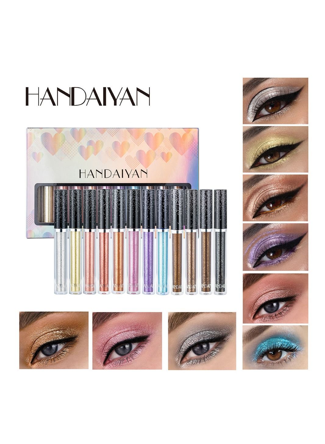 12 Piece Pearl Glitter Sequined  Liquid Eye Shadow Set