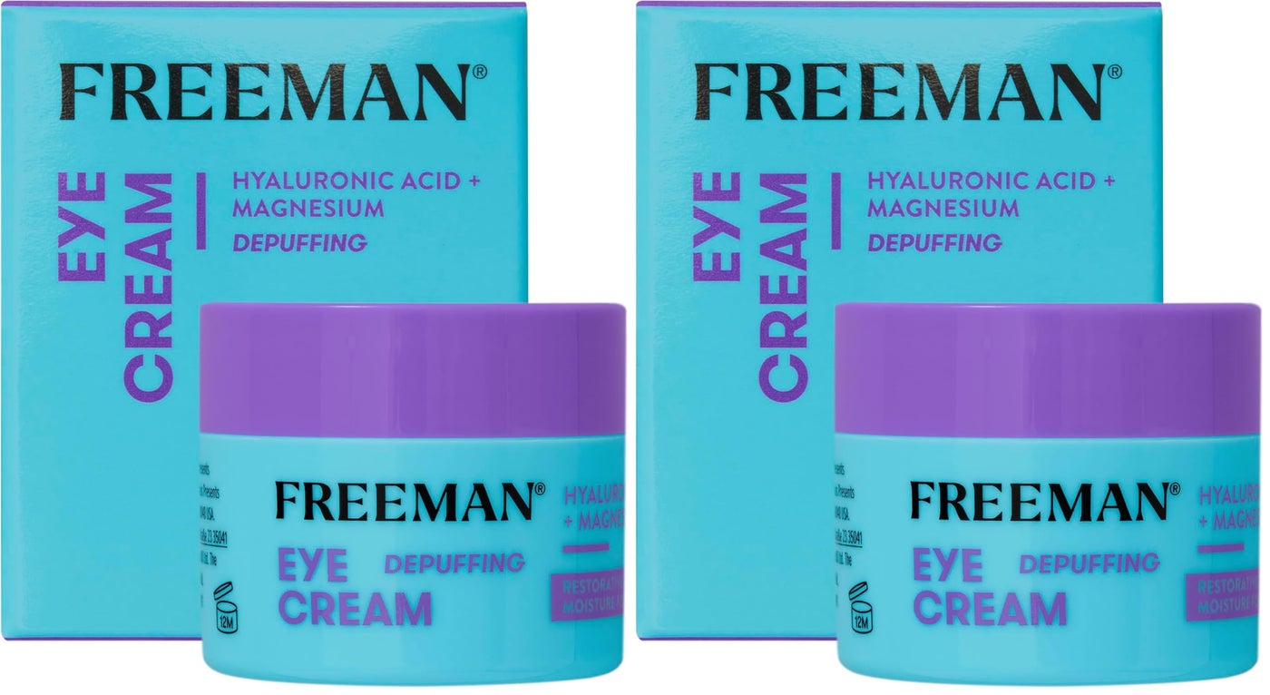 Freeman Eye Cream, Moisturizing Under Eye Cream For Dull & Tired Eyes, Brightens & Depuffs Undereye Skin, Helps Dark Circles, Infused With Magnesium & Hyaluronic Acid, 0.5 fl.oz./ 15 mL Jar