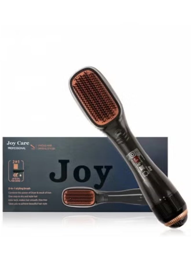 2-in-1 Ceramic Ionic Hair Dryer & Styler Brush – Hot Air Brush for Fast Drying, Straightening, Curling & Volumizing – Multi-Heat Settings with Anti-Frizz Technology – Lightweight Ergonomic Blow Dryer Brush for All Hair Types – Salon-Quality Results at Home