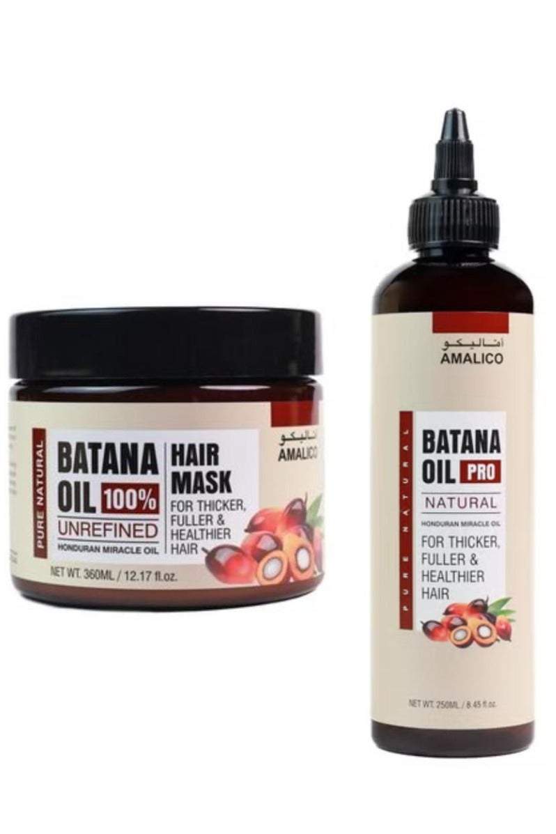 Set Of 2 Pcs   Batana Oil Pro Natural Honduran Miracle Oil For Thicker Fuller & Healthier Hair 250ml+ Batana Oil 100% Unrefined Hair Cream 360ml