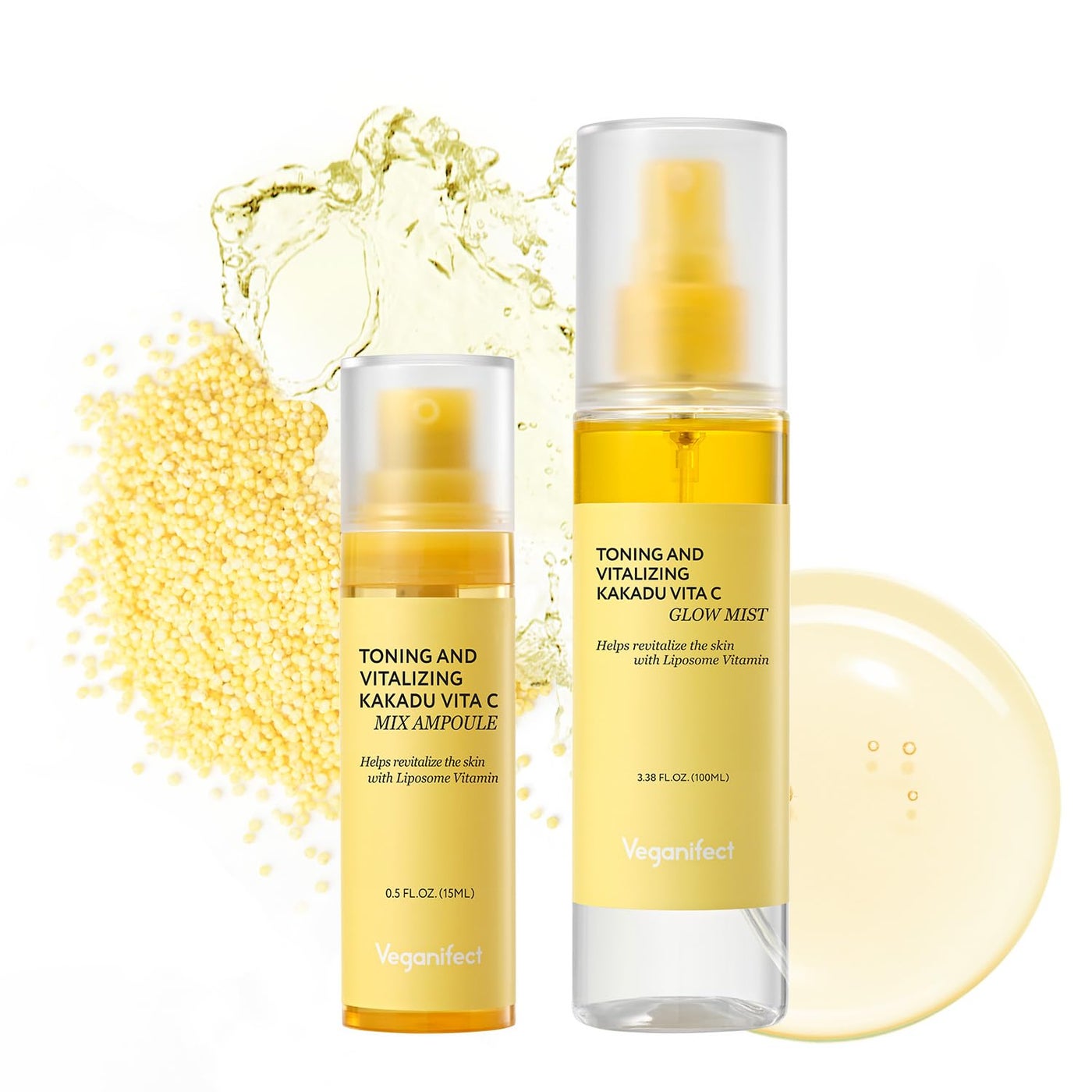 VEGANIFECT Vita C Mist & Vita C Ampoule, Glow Mist for Dewy Skin for Boosting Skin Luminosity for Face, Korean Skin Care