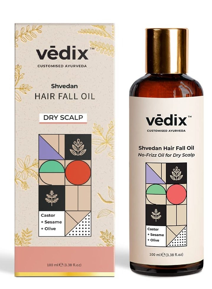 Customised Ayurvedic Hair Fall Oil | Vedix Shvedan Hair Fall Oil | For Dry Scalp | With Castor + Sesame + Olive | For Reducing Hair Fall | For Hair Growth | -100ml