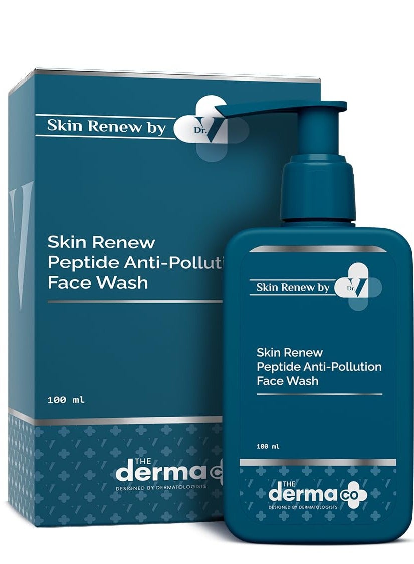 The Derma Co. X Dr.V Skin Renew Peptide Anti-Pollution Face Wash With Peptides and Niacinamide-100ML 0.5% Salicylic Acid Exfoliation|Gentle and Deep Cleansing