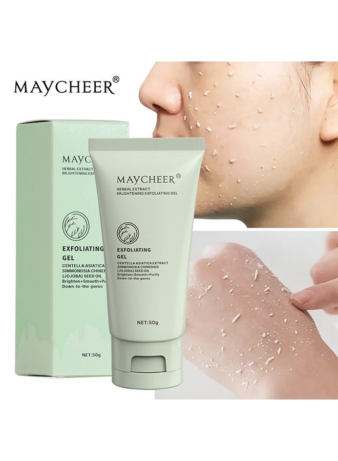 Herbal Extract Brightening Exfoliating Gel 50g, Mildly Exfoliate, Moisturize and Brighten Skin, Improve Skin Condition, Suitable for All Skin Types, Exfoliating Gel Scrub
