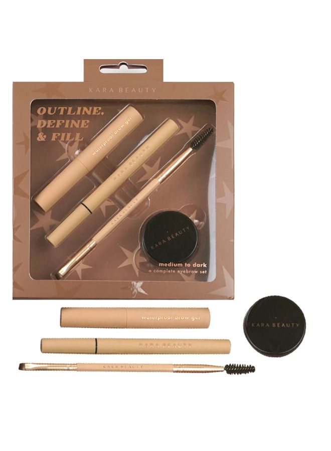 Outline define & Fill Eyebrow Set  Medium To Dark