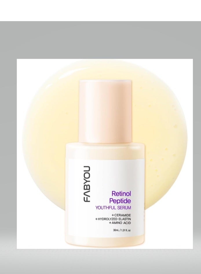 Retinol Peptide Youthful Serum 30ml – Korean Skincare for Firming & Lifting with Retinol, Peptides, Ceramide & Panthenol to Support Anti-Aging and Wrinkle Reduction