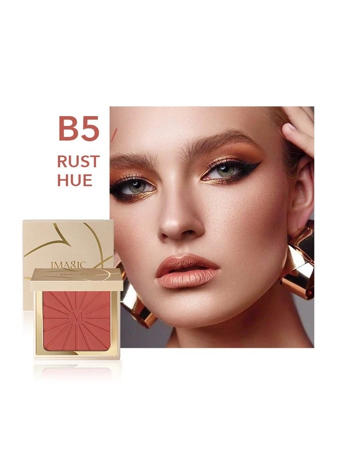 IMAGIC Radiant Highlighter & Blusher Palette | Illuminate & Add a Natural Flush | Buildable, Blendable Glow for All Skin Tones (B5 RUST HUE)