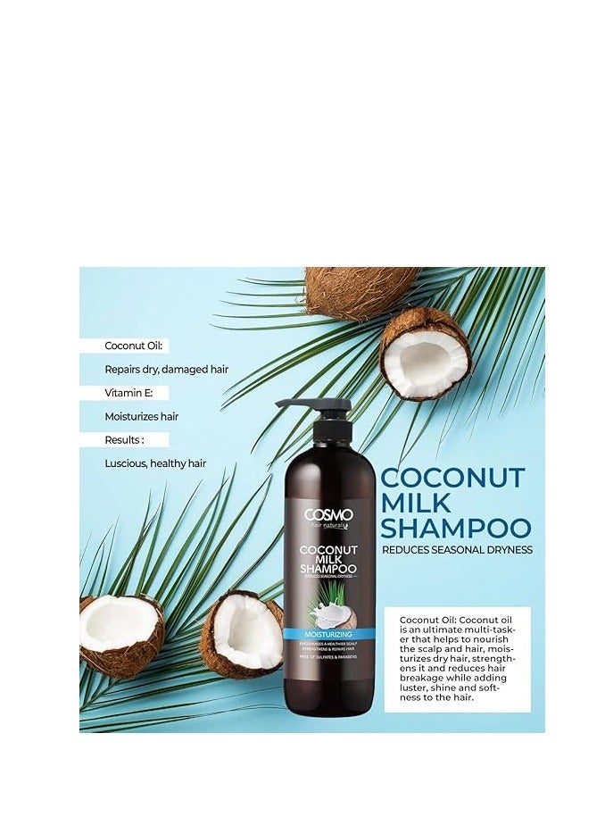 Coconut Milk Shampoo Moisturizing Free Of Sulfates Parabens 1000ML