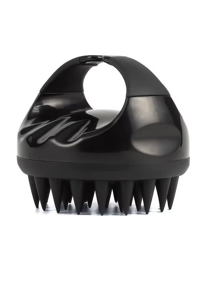 Hair Scalp Massager Shampoo BRush With Soft Silicone Bristles Black