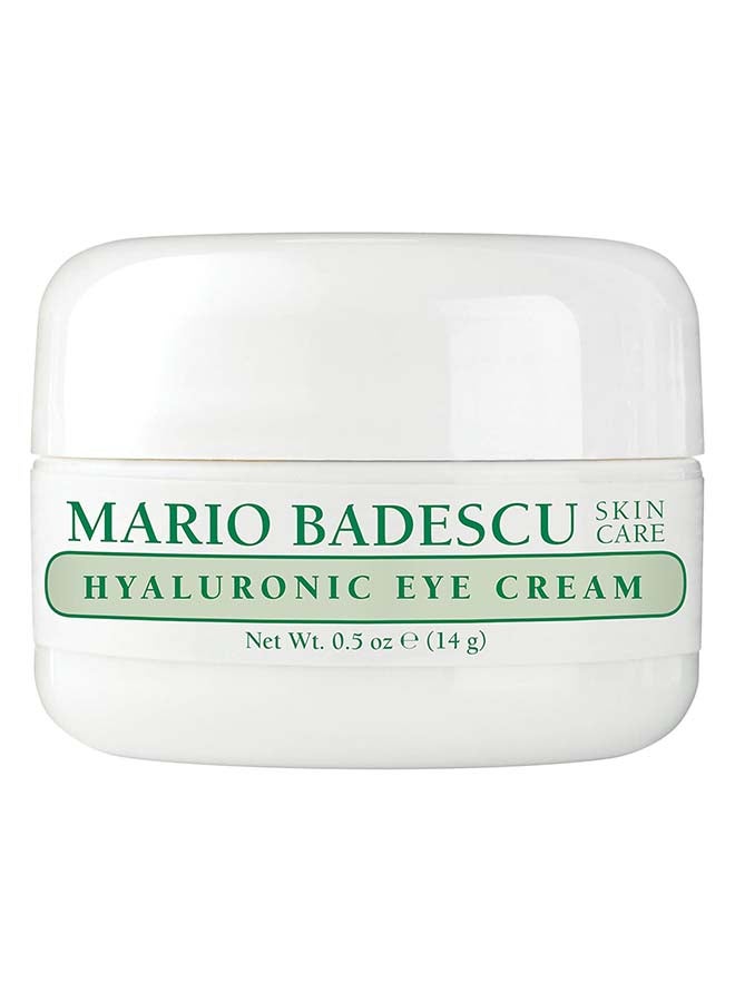 Hyaluronic Eye Cream 14ml | Hydrating Hyaluronic Acid Eye Cream for Puffiness, Fine Lines & Dryness | Plumping & Smoothing Under-Eye Treatment for All Skin Types | Lightweight Moisture-Boosting Eye Cream