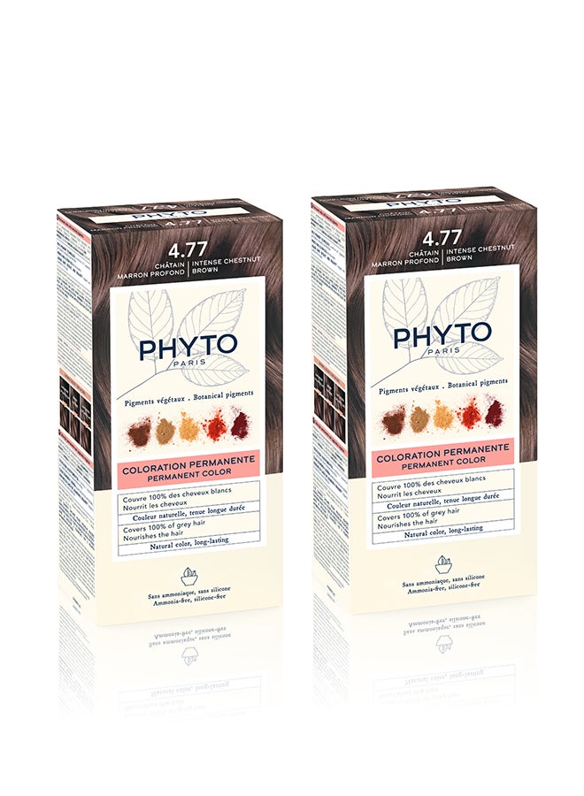 Pack of 2 - Phyto Phytocolor 4.77 intense chestnut brown