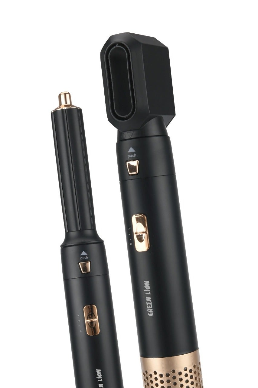 5 in 1 Professional Hot Hair Styler 2 with Dry & Straighten Hair & Power 1000W / 3-Level Heating Technology / 2 Detachable Hair Curlers / Dryer & Blower - Black
