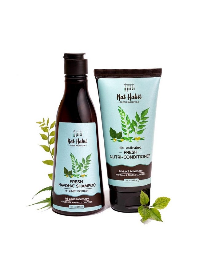 Nat Habit Trileaf Rosemary Shampoo and Conditioner for Women & Men Hair Fall Control, Dry and Damaged Hair