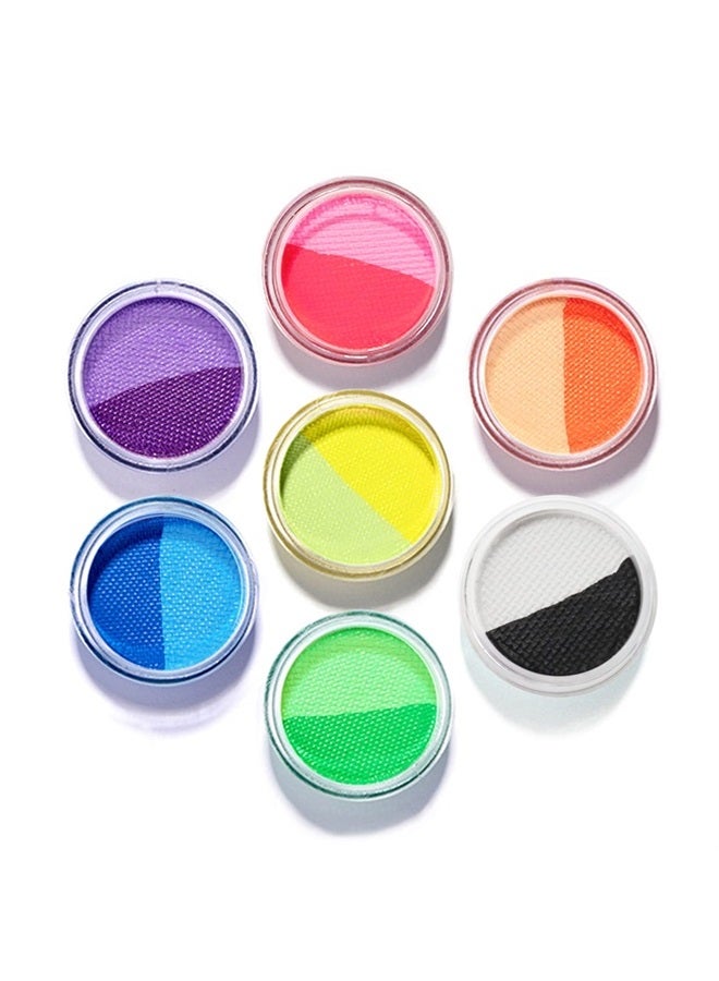 Water Activated Split Cake Eyeliner, UV Glow Blacklight Fluorescent Paint, Onmay 14 Bright Color Retro Graphic Hydra Eye Liner, Body Face Paint, Halloween Makeup (14color)