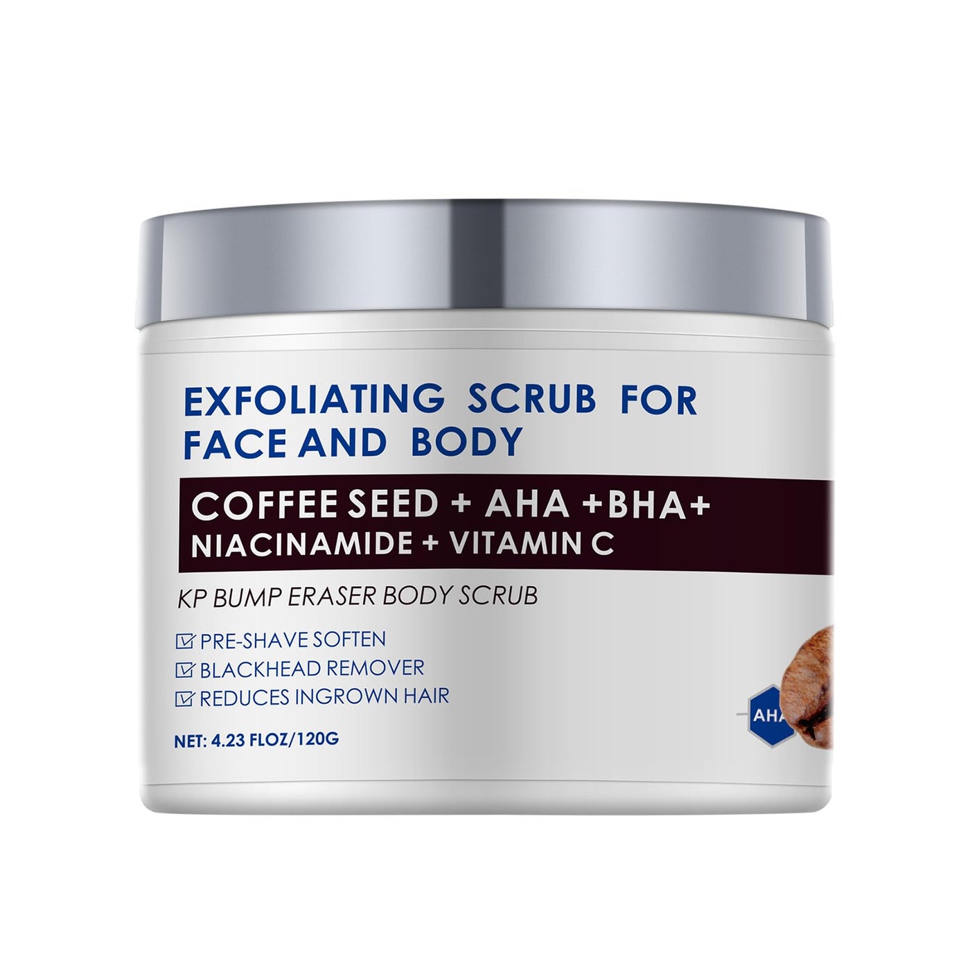 YAFUSIPE KP Bump Eraser Body Scrub with 10% AHA BHA Ingrown Hair Keratosis Pilaris Razor Bump Treatment Exfoliating Body Scrub Exfoliant Face Scrubs for Strawberry Leg Pre-shaven Blackhead 4.23OZ