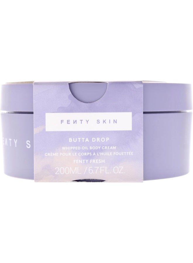 Butta Drop Whipped Oil Body Cream with Tropical Oils & Shea Butter 200ml | Deeply Nourishing Whipped Body Cream for Soft Hydrated Glowing Skin | Lightweight Non-Greasy Moisturising Body Butter for All Skin Types