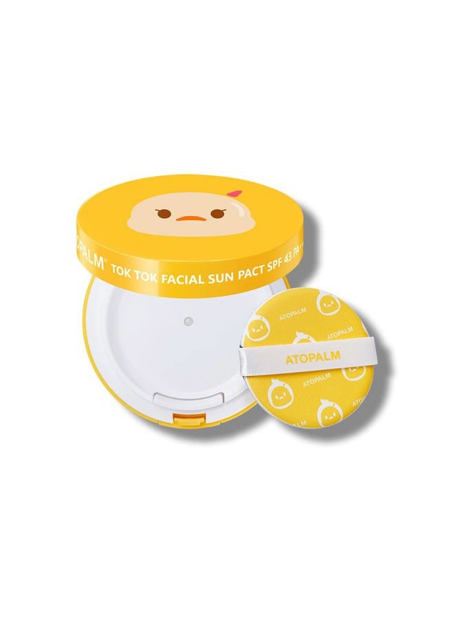 Tok Facial Sun Pact 15g SPF43 PA+++| Zinc Sunscreen for Sensitive Skin | Dry Moisturizing Protection Korean Mineral Cream