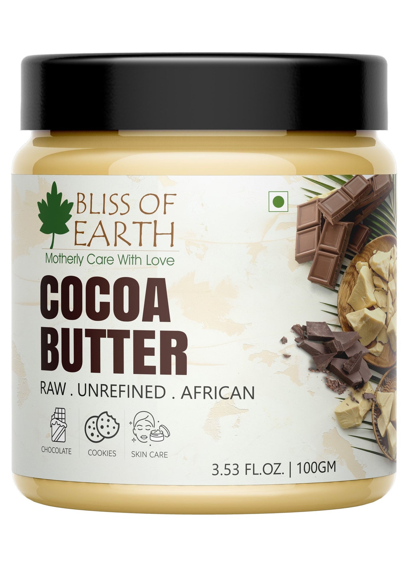 Cocoa Butter 100% Pure Organic Raw  100GM Raw Unrefined  African Great For Face, Skin, Body, Lips, DIY products|